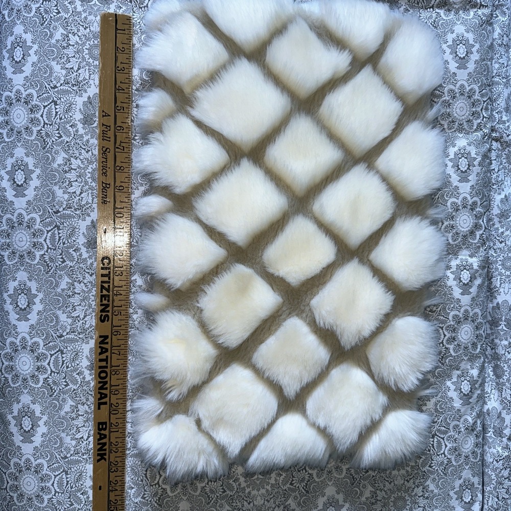 Williams Sonoma Home Lumbar Pillow Cover 14x22 White Diamond Faux Fur Decorative